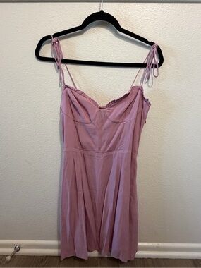 Wilfred Aritzia Mauve Tie-Strap Sundress